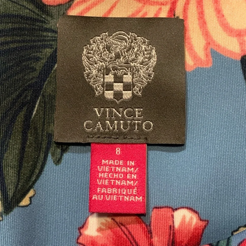 Vince Camuto womens size 8 midi dress floral scuba knit no wrinkle gardencore - Picture 8 of 11